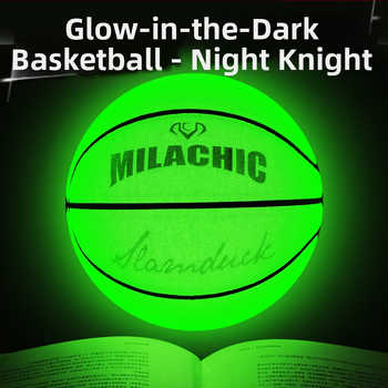 Lemira PU basketbal lopta – holografická reflexná svietivá fluoreskujúca úprava, logo tlačené, prispôsobenie k dispozícii, vhodná pre tréning nôh