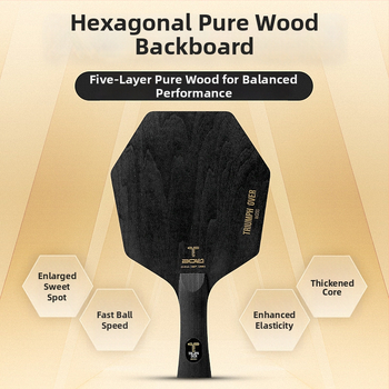 Šesťuholníková doska na stolný tenis, päťvrstvové čisté drevo, Basswood-Pine-Paulownia, veľké jadro