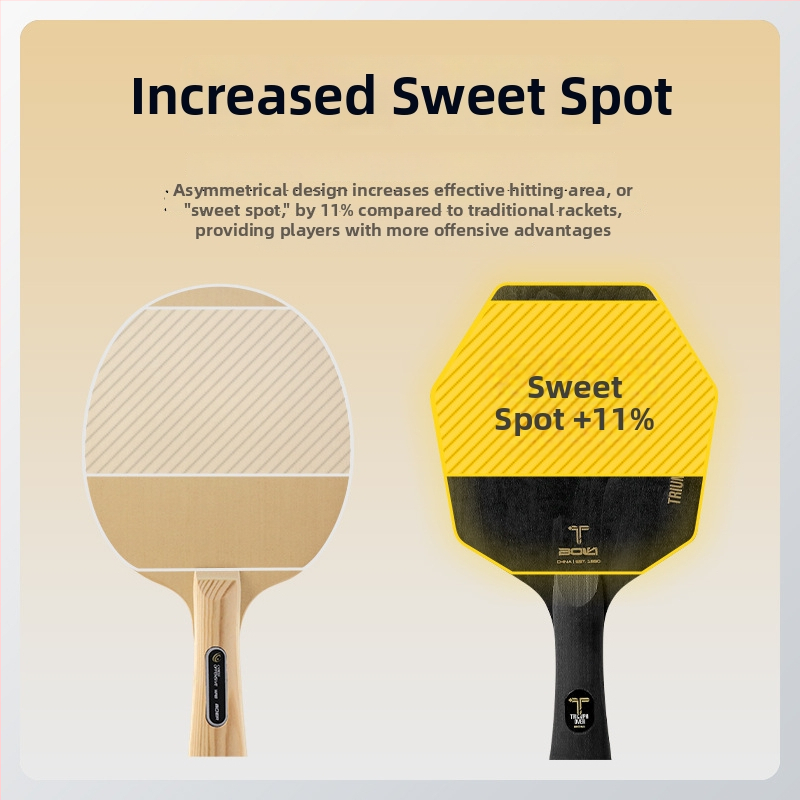 Šesťuholníková doska na stolný tenis, päťvrstvové čisté drevo, Basswood-Pine-Paulownia, veľké jadro