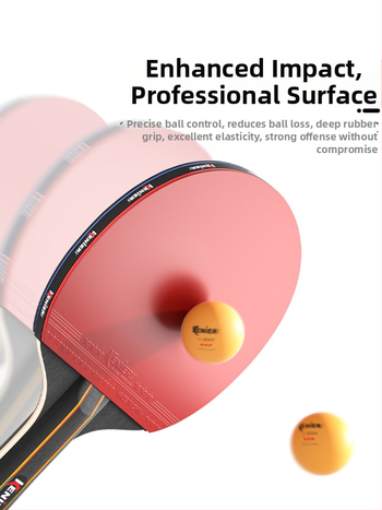 Knier Sada rakiet na stolný tenis pre deti a dospelých – profesionálna úroveň, horizontálna raketa, guma s lepidlom, dlhá rúčka, poplar doska