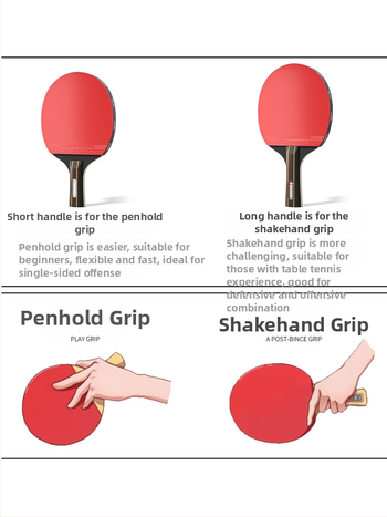 Knier Sada rakiet na stolný tenis pre deti a dospelých – profesionálna úroveň, horizontálna raketa, guma s lepidlom, dlhá rúčka, poplar doska