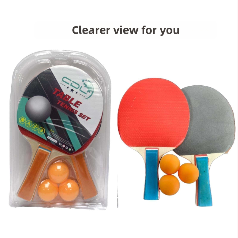 Set stolného tenisu – 2 rakety a 3 loptičky, doska z topolu, dvojstranné peny gumy, bočný úder