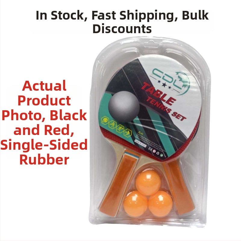 Set stolného tenisu – 2 rakety a 3 loptičky, doska z topolu, dvojstranné peny gumy, bočný úder