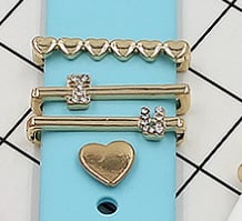 Декоративни елементи за каишка на Apple Watch — метални обковки, декоративни пръстени и щифтове, модерен стил