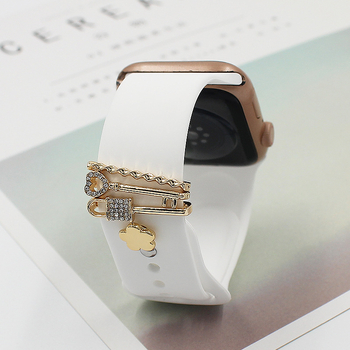 Декоративни елементи за каишка на Apple Watch — метални обковки, декоративни пръстени и щифтове, модерен стил