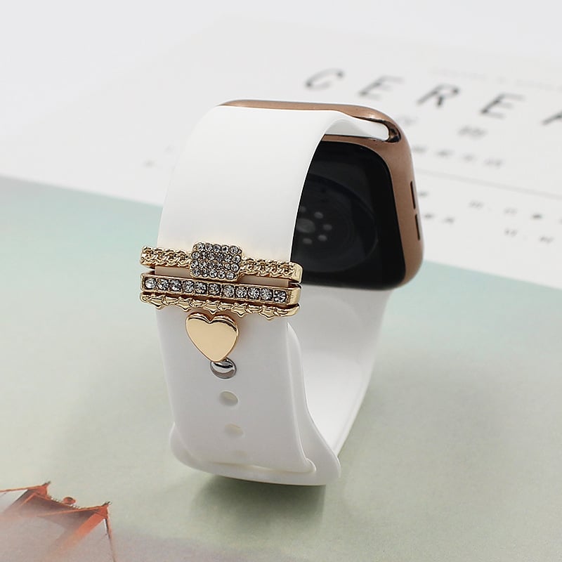 Декоративни елементи за каишка на Apple Watch — метални обковки, декоративни пръстени и щифтове, модерен стил