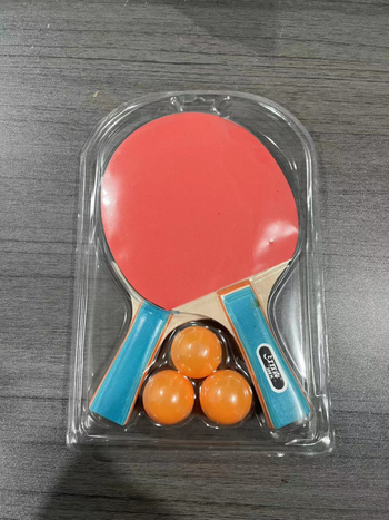 Set de tenis de masă pentru începători — include 2 rachete și 3 mingi, priză Shakehand, lamă din plop, gumă lipită, potrivit pentru tenis de masă și badminton