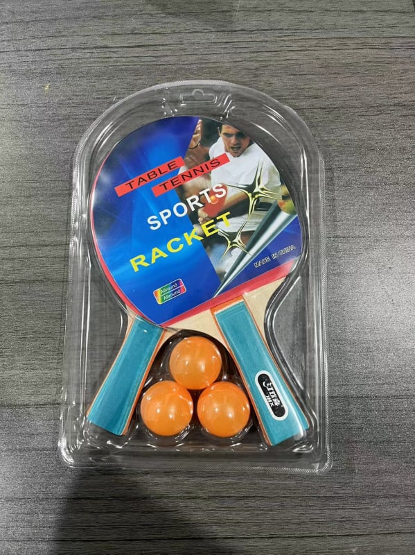 Set de tenis de masă pentru începători — include 2 rachete și 3 mingi, priză Shakehand, lamă din plop, gumă lipită, potrivit pentru tenis de masă și badminton