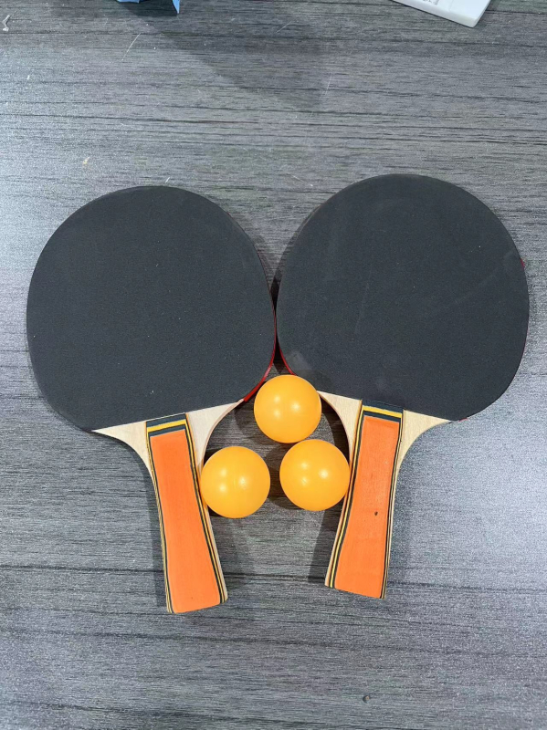 Set de tenis de masă pentru începători — include 2 rachete și 3 mingi, priză Shakehand, lamă din plop, gumă lipită, potrivit pentru tenis de masă și badminton