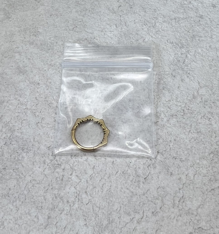 Nosni prsten s čipkastim dizajnom u obliku lotosovog lista, 316L nehrđajući čelik, lijevanje, brušenje, poliranje, elektroplatiranje, unisex