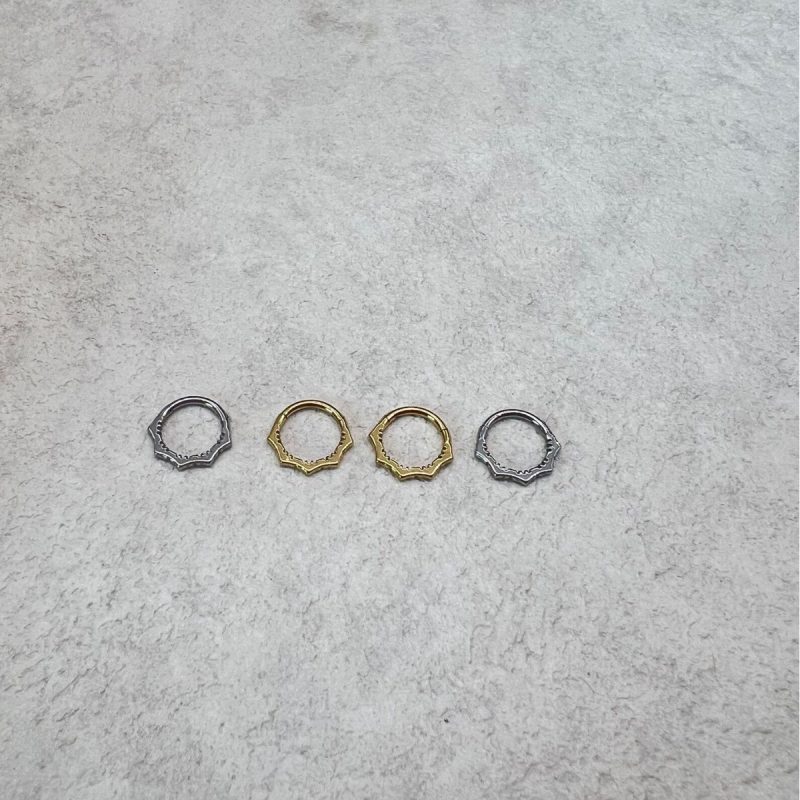 Nosni prsten s čipkastim dizajnom u obliku lotosovog lista, 316L nehrđajući čelik, lijevanje, brušenje, poliranje, elektroplatiranje, unisex