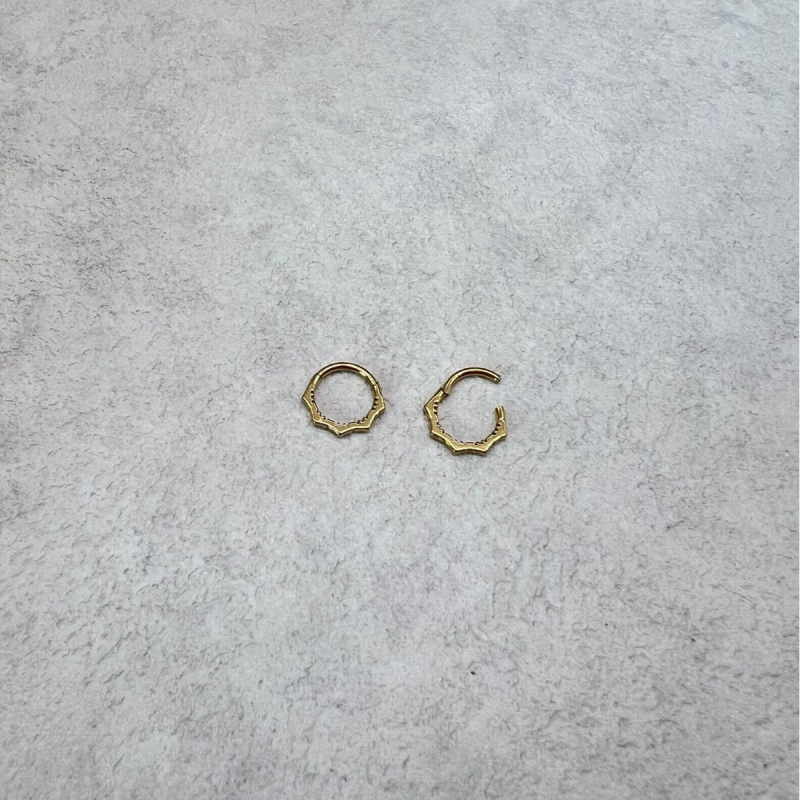 Nosni prsten s čipkastim dizajnom u obliku lotosovog lista, 316L nehrđajući čelik, lijevanje, brušenje, poliranje, elektroplatiranje, unisex