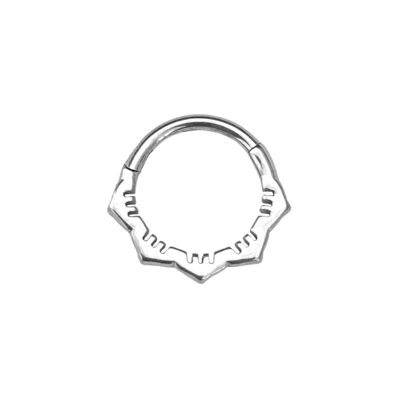 Nosni prsten s čipkastim dizajnom u obliku lotosovog lista, 316L nehrđajući čelik, lijevanje, brušenje, poliranje, elektroplatiranje, unisex