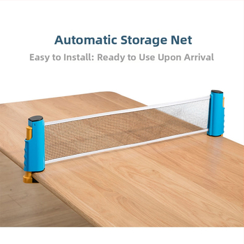 Set stolného tenisu – 4 rakety a 6 loptičiek, sieťka s prenášacím obalom – Wilson, základná doska z poplar dreva, antiadhézová guma, horizontálna raketa, tlač loga k dispozícii