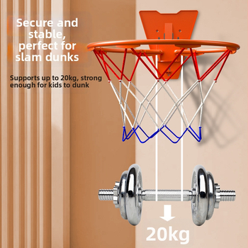Vnútorný nástenný skladací koš na basketbal, tichý chod, pre deti