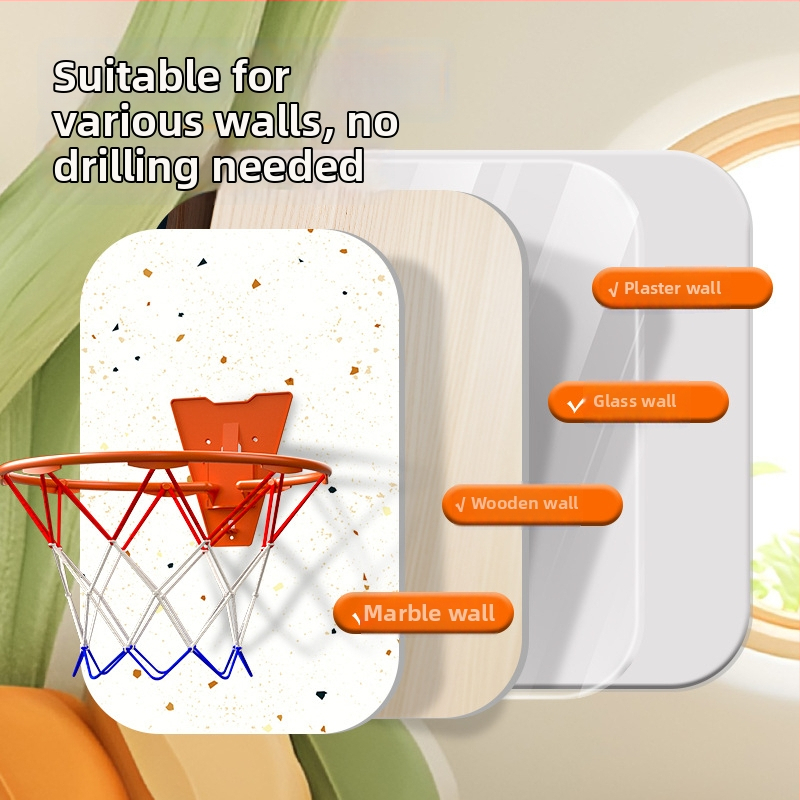 Vnútorný nástenný skladací koš na basketbal, tichý chod, pre deti