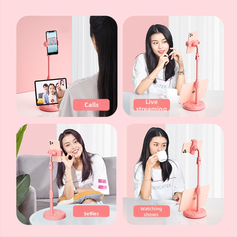 Универсален държач за телефон и таблет — пластмасов, настолен, с възможност за персонализиране, модел Live broadcast bracket