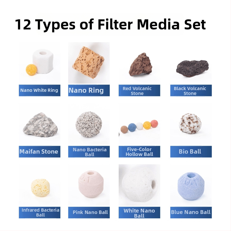 Μέσα φιλτραρίσματος ενυδρείου 12-σε-1: μπάλες καλλιέργειας βακτηριών, κεραμικός δακτύλιος, ηφαιστειακός λίθος, κούφια μπάλες (Υλικό: Άλλο; Κατηγορία Προϊόντος: Άλλο; Όχι εισαγόμενο; Μάρκα: Άλλο; Βάρος: Δες λεπτομέρειες)