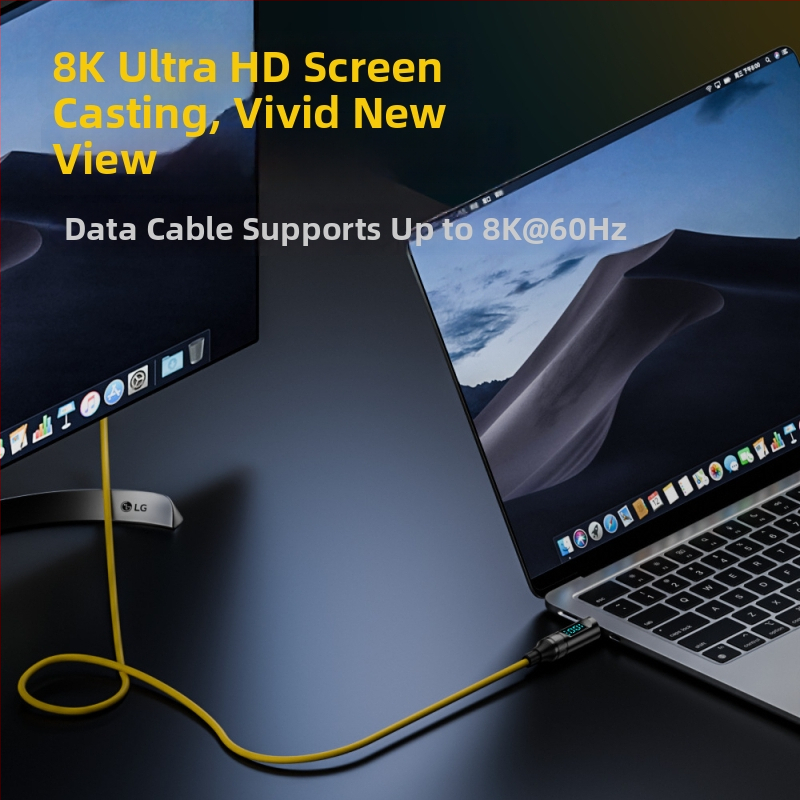 USB-C–USB-C digitaalse kuvaga kaabel, 100W PD, 8K ekraanitransport, kaal 50 g