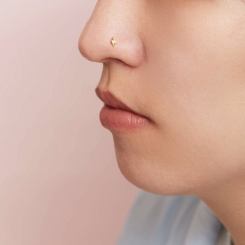 Orrpiercing 925 ezüst, Lightning sorozat, geometriai design, elektroplattázás, uniszex