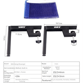 Stojan na sieť stolného tenisu P205, spirálny dizajn, vrátane siete, vhodné do interiéru, konštrukcia z kovu a nylonu