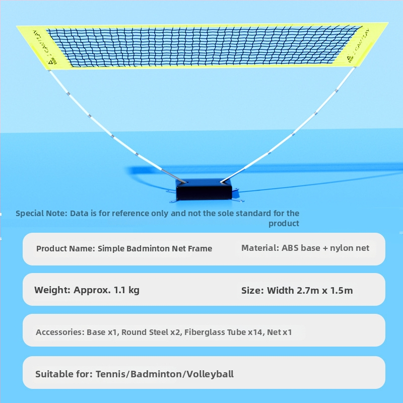 Peak Kaasaskantav kokkupandav võrgu raam badmintonile — sise- ja välistingimustes, nailon ja klaaskiust konstruktsioon, eemaldatavad postid