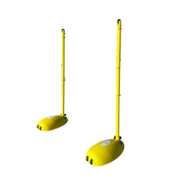 Пост за мрежа за бадминтон – преносим, универсален за вътрешни и външни условия, чугунен, с възможност за персонализация, мрежа включена