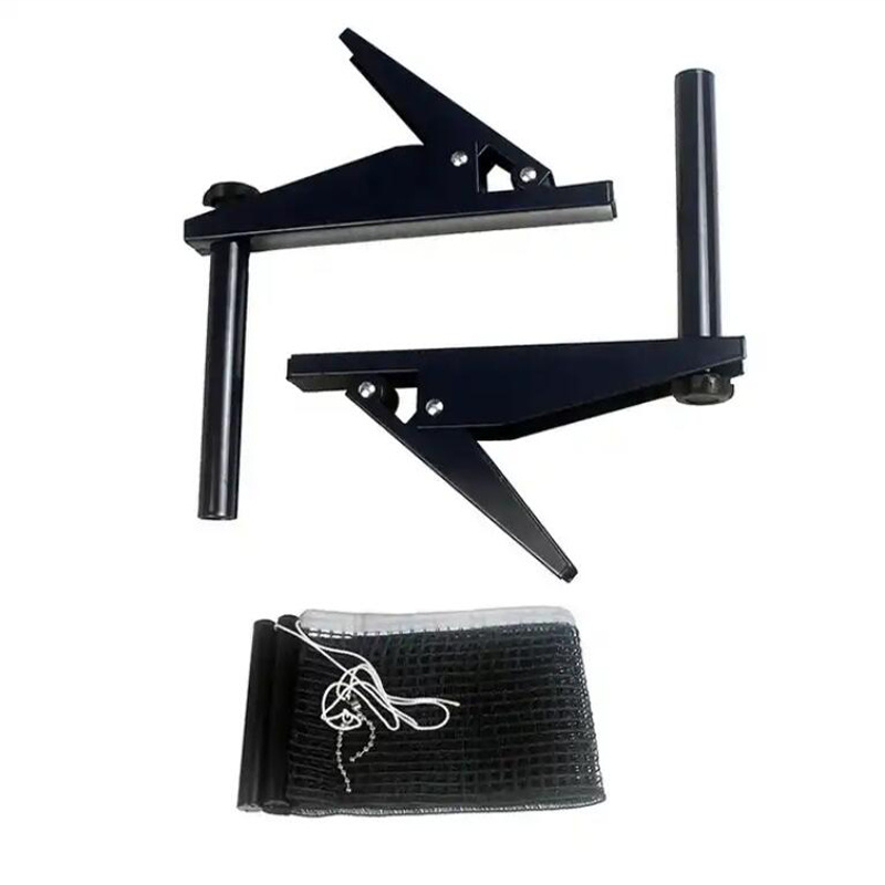 Сгъваема стойка за мрежа за тенис на маса по международен стандарт с мрежа; метална конструкция; тегло 420 g; подходяща за тенис на маса и пера тенис; категория: стойка за мрежа/стойка за топки