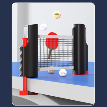 Стойка за мрежа за тенис на маса – преносима, свободностояща, телескопична централна мрежа, за външна употреба, ABS материал