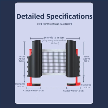 Tabeltenise võrgu alus - kaasaskantav, vabalt stojav, teleskoopiline keskne võrk, väljas kasutamiseks, ABS materjal