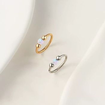 Носна халка с панти и спирална геометрия за даит/трагус, неръждаема стомана, Seiko обработка (Тип: носна халка, Материал: неръждаема стомана, Обработка: Seiko, Стил: дамски, Геометричен дизайн)