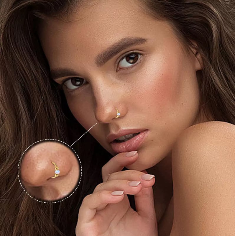 Носна халка с панти и спирална геометрия за даит/трагус, неръждаема стомана, Seiko обработка (Тип: носна халка, Материал: неръждаема стомана, Обработка: Seiko, Стил: дамски, Геометричен дизайн)