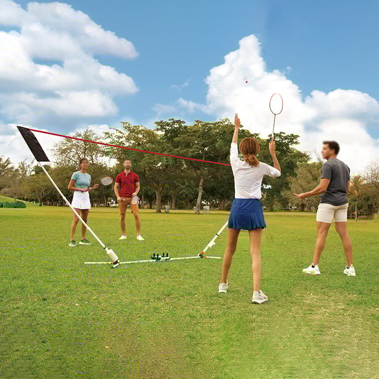 Рамка за бадминтонна мрежа със сгъваем мобилен стенд – стандартна мрежова стойка за външно и вътрешно ползване