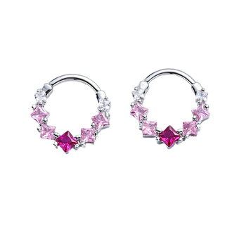 Носна халка, меден с 18K златно покритие, цирконова вложка, геометричен стил, регулируем отвор, унисекс