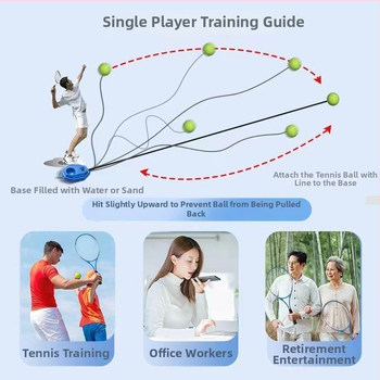 Tenisový tréner na sólo tréning s automatickým odrazom loptičky (Značka: Unique; Materiál: Iný; Kategória: Tenis; Úpravy: Nie)