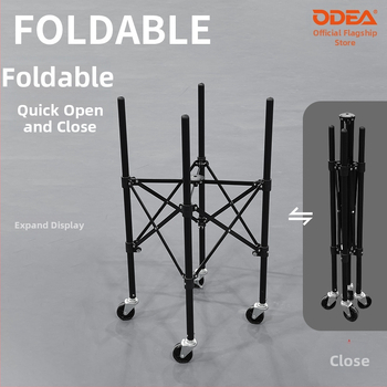 Odea Odeir teniszový vozík na loptičky — prenosný, skladací rám na zber loptičiek, veľká kapacita, nastaviteľný