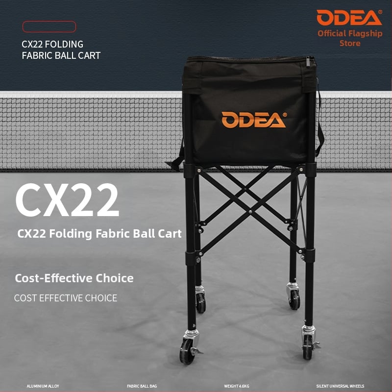Odea Odeir teniszový vozík na loptičky — prenosný, skladací rám na zber loptičiek, veľká kapacita, nastaviteľný