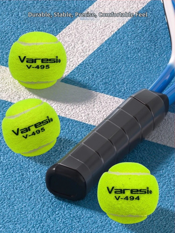Varesi tenisová lopta pre začiatočníkov – vysoká elasticita, odolná tréningová lopta, materiál chemické vlákno, kód produktu V-495, kategória Tenis, vhodná pre fitness tréningy a ďalšie loptové športy