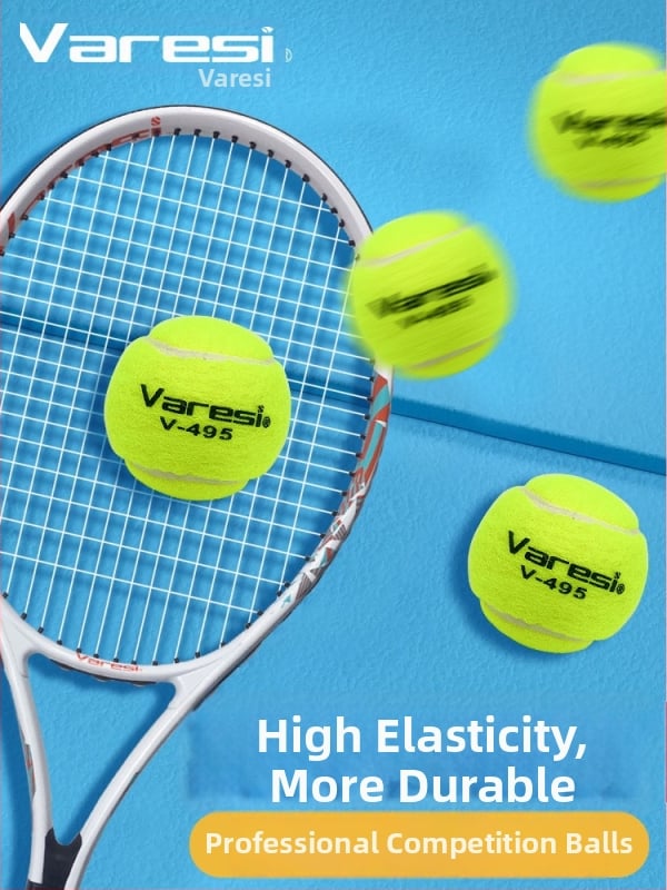 Varesi tenisová lopta pre začiatočníkov – vysoká elasticita, odolná tréningová lopta, materiál chemické vlákno, kód produktu V-495, kategória Tenis, vhodná pre fitness tréningy a ďalšie loptové športy