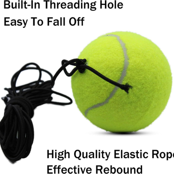 Еластична тренировъчна топка с въже за начинаещи – гума; висока еластичност; подходяща за тенис на маса и бадминтон; печат на лого възможен; персонализация