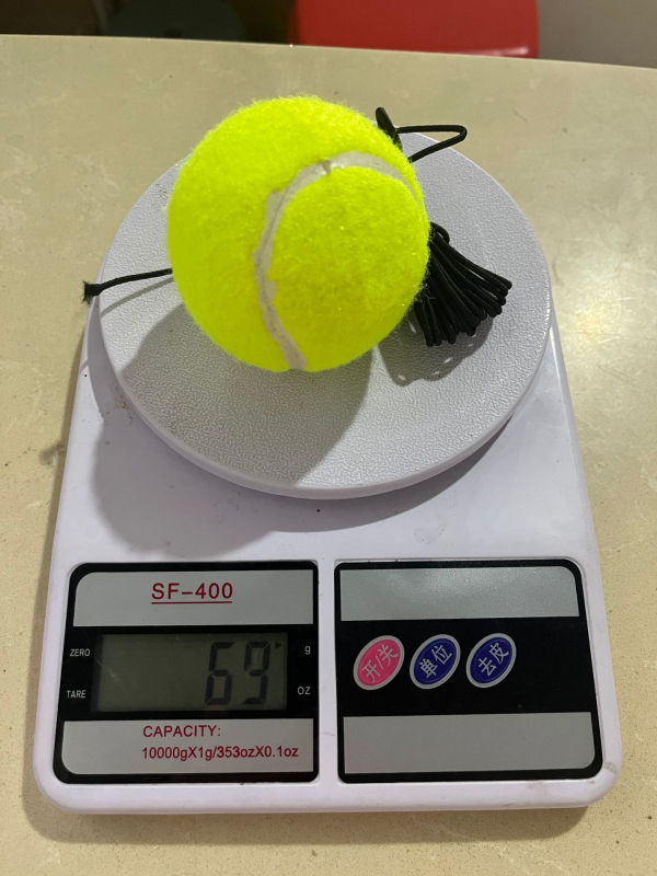 Еластична тренировъчна топка с въже за начинаещи – гума; висока еластичност; подходяща за тенис на маса и бадминтон; печат на лого възможен; персонализация