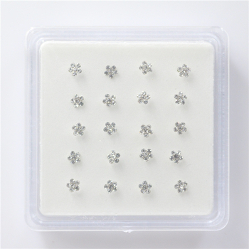 Пръстен за нос/пирсинг — цветеобразен дизайн, 925 сребро, Rhinestone, Handmade