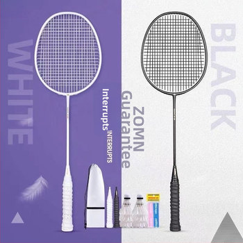 Бадминтон ракета – рамка от алуминиев сплав, тегло 95–100 g, найлонови струни, екстра твърдост, тип удар: прав