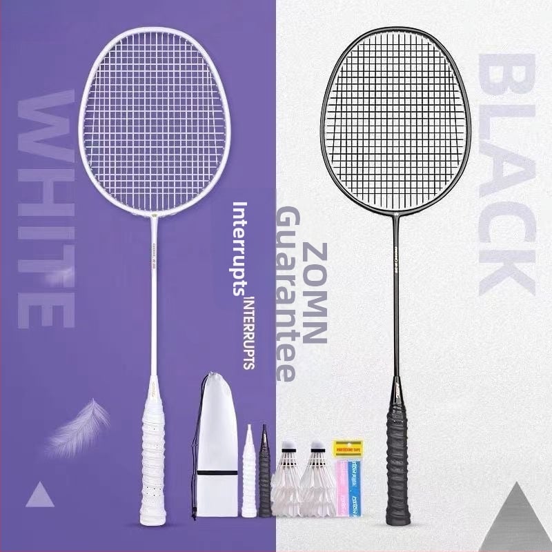 Бадминтон ракета – рамка от алуминиев сплав, тегло 95–100 g, найлонови струни, екстра твърдост, тип удар: прав