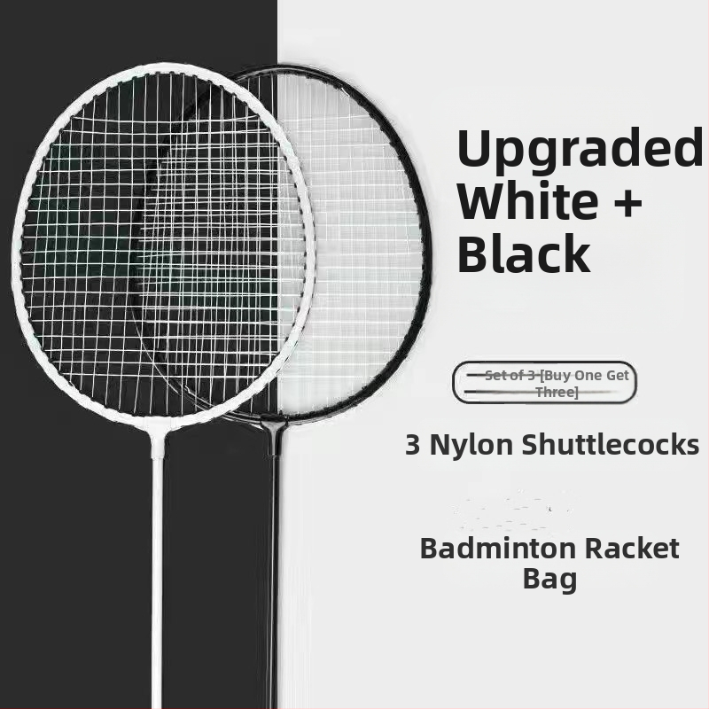 Бадминтон ракета – рамка от алуминиев сплав, тегло 95–100 g, найлонови струни, екстра твърдост, тип удар: прав