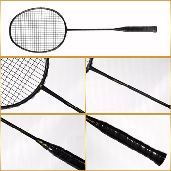 Бадминтон ракета с карбонова рамка, тегло 85–89 г, ръкохватка G4, дизайн за прав удар, умерена твърдост на пръчката