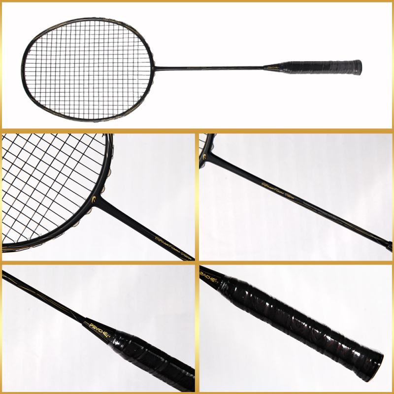 Бадминтон ракета с карбонова рамка, тегло 85–89 г, ръкохватка G4, дизайн за прав удар, умерена твърдост на пръчката