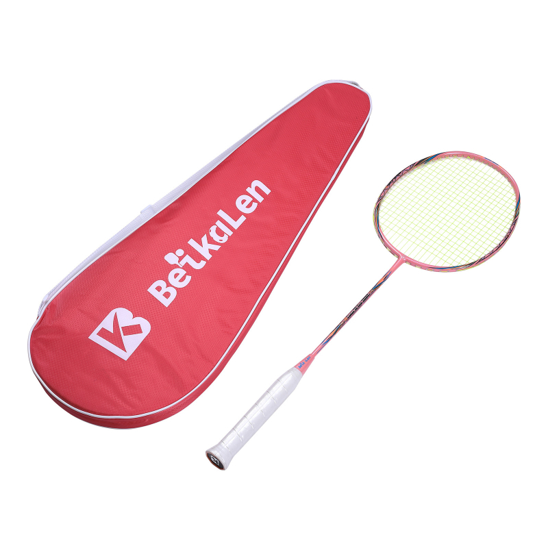 Комплект бадминтон ракети за единични и двойки — за ученици и начинаещи; ултралек, издръжлив и с висока еластичност; карбонова рамка; тегло 80–84 g; ръкохватка G5; тип ракета: прав