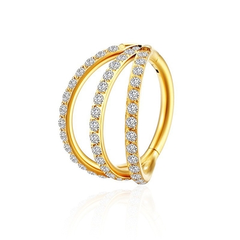 Носна халка от 316L неръждаема стомана, унисекс геометрична форма, електроплакирана, нестандартен стил