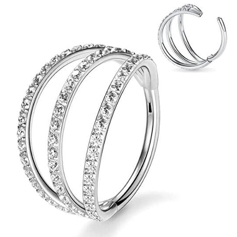 Носна халка от 316L неръждаема стомана, унисекс геометрична форма, електроплакирана, нестандартен стил